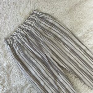 SEN Striped Lined Pants Elastic Waist Size M